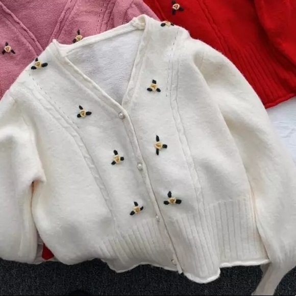 Embroidered Knit Cardigan - Picture 13 of 15